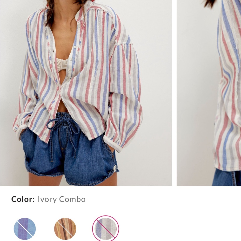 We The Free valley double cloth striped shirt